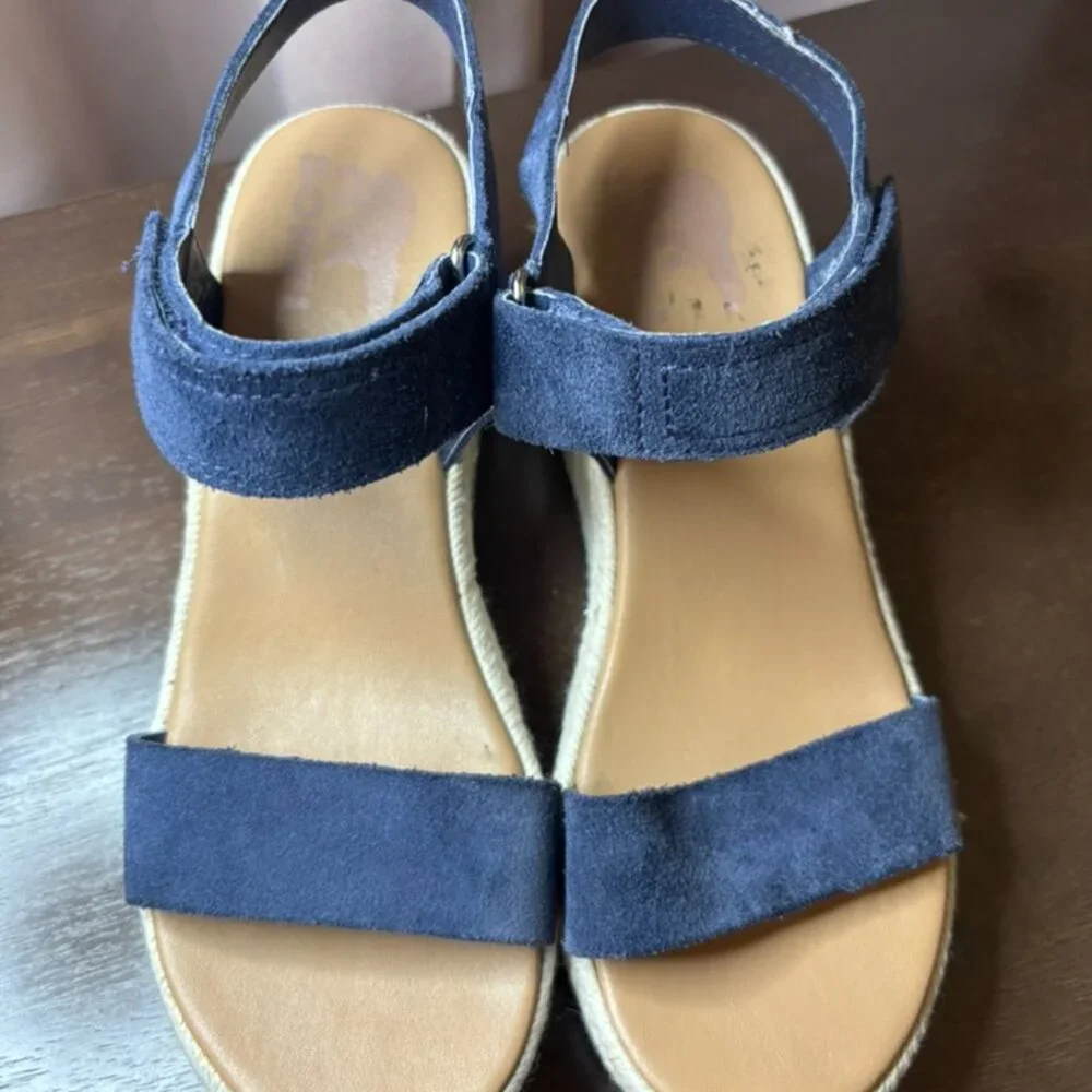 Sorel Navy Espadrille Wedge - Picture 4 of 9